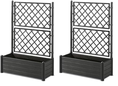 Stefanplast FIORIERA RETTANG ITALIA SPALLIERA ANTRACITE (Confezione da 2)