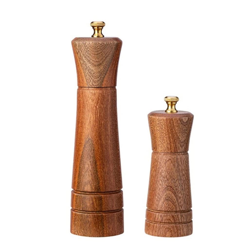 WolFum Młynek do soli i pieprzu młynek do przypraw z litego drewna z ceramicznym rdzeniem szlifierskim ręczne młynki do przypraw kuchenne wilki