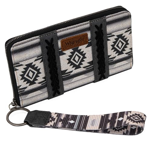 Montana West × Wrangler Wristlet Western Wallet Boho Aztec Credit Card Holder Gifts for Women Ladies Female WG2203A-W006BK