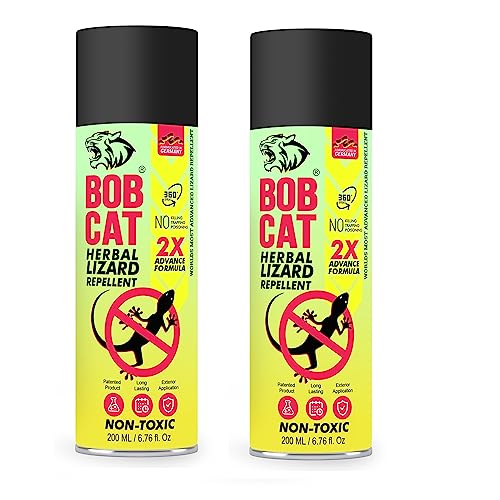 Image of BOB CAT Herbal Lizard Repellent for home 2X Advance best Formula India's First Aerosol Based Lizard Spray | Lizard Repellent Spray | 15 days Protection from Lizard | Irritant-Free & Chemical-Free | Pack of 2 | 200ml |