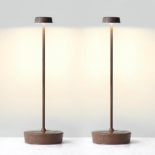 Barryca Lámpara de mesa recargable inalámbrica, luz LED portátil, funciona con pilas, 3 temperaturas de color regulables al tacto, protección IP54,