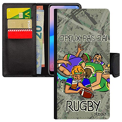 Coque Note 10 Lite rugby humour étui à rabat pour protéger l'écran
