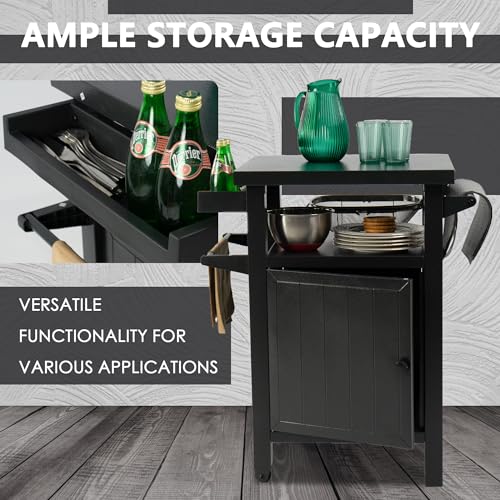 Kozyard-BBQ-Grill-Storage-CartBin-Grill-Carts-Outdoor-Storage-Cabinet-with-Wheels-Metal-Grill-Table-Kitchen-Dining-Table-Cooking-Prep-BBQ-Table-for-Patio-Island-Home-Party-Bar-Grey Kozyard BBQ Grill Storage CartBin Grill Carts Outdoor Storage Cabinet with Wheels Metal Grill Table Kitchen Dining Table Cooking Prep BBQ Table for Patio Island Home Party Bar Grey