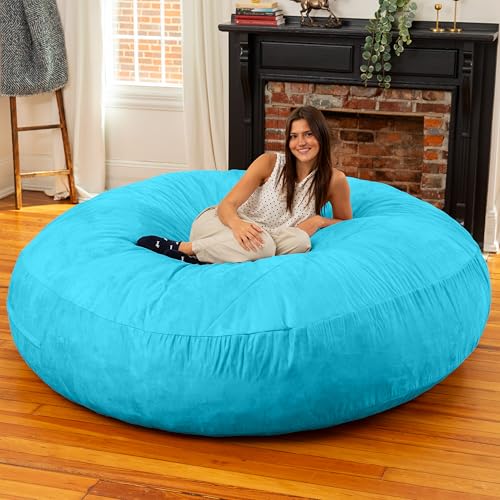 Image of Jaxx 6 Foot Cocoon - 2-in-1 Convertible Bean Bag Bed & Large Bean Bag Chair for Adults, Microsuede Teal