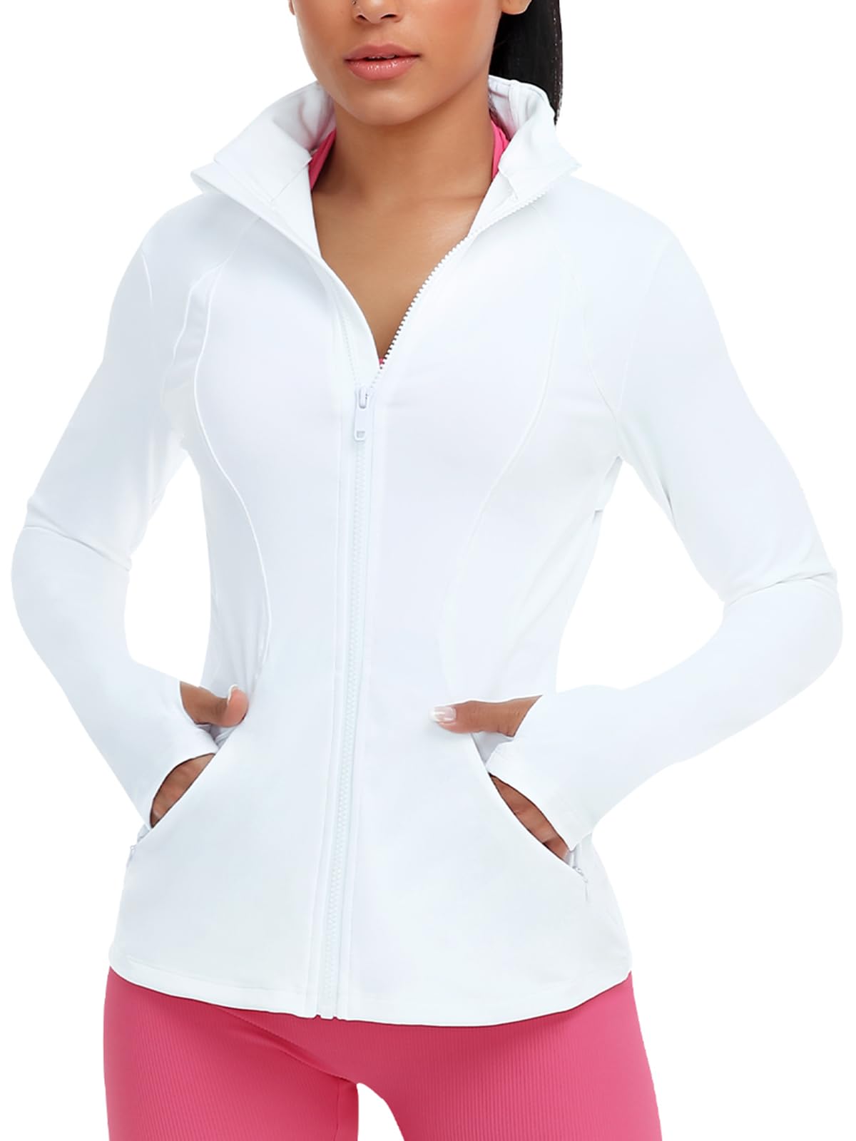 VUTRU Women's Workout Yoga Jacket Full Zip Running Track Jacket Fleece Athletic Jacket
