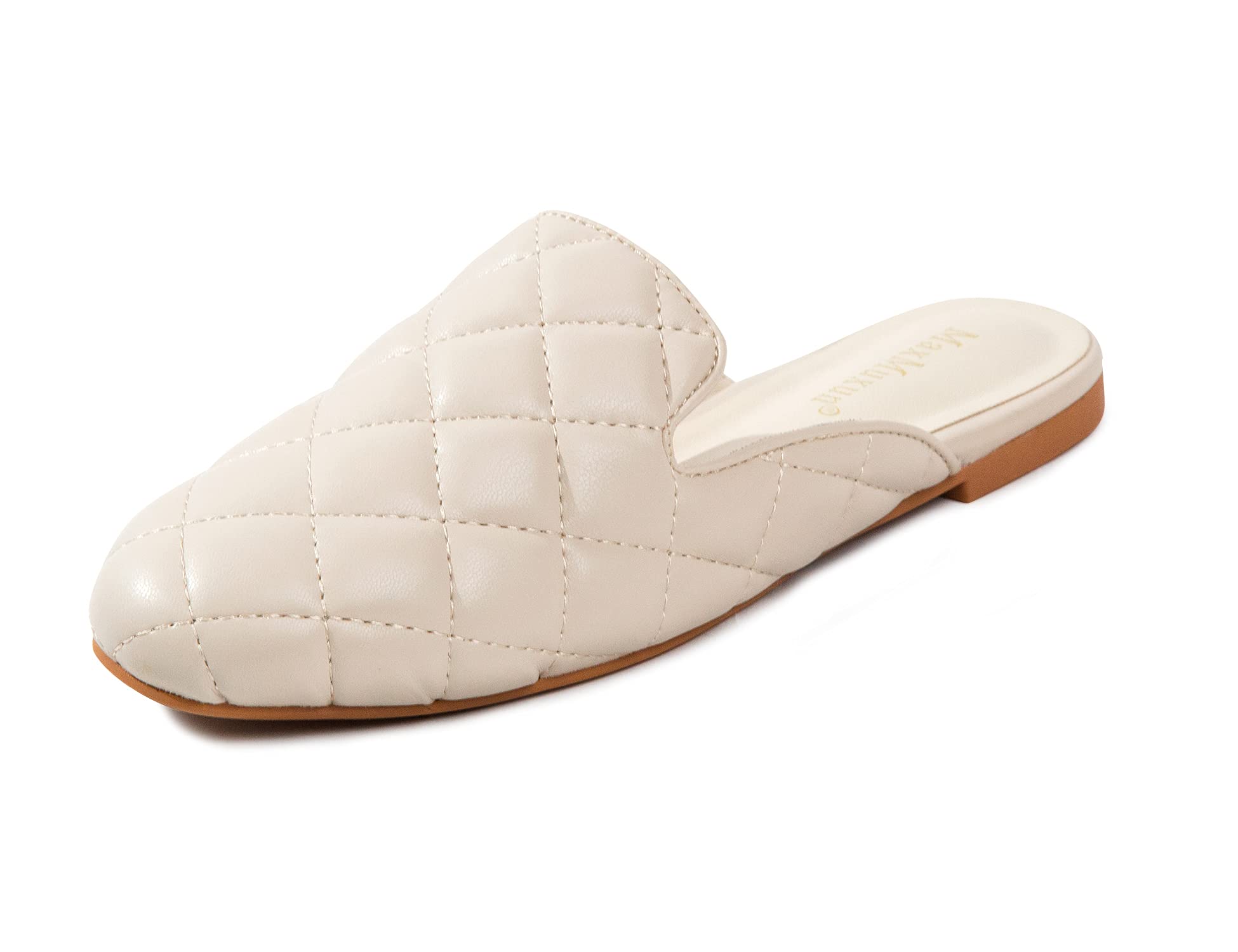 MaxMuxun Women's Flat Mules Closed Toe Slip on Mule Flats Shoes Backless Loafers Indoor Outdoor Slide Slippers