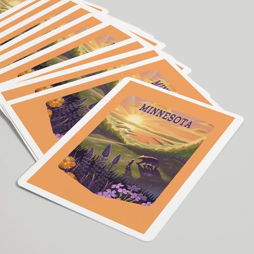 Baraja Minnesota Litografía Oso y Flores, 52 Cartas Póker miniatura 5