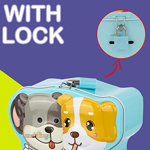 Image of Zest 4 Toyz Money Bank for Kids 2 in 1 Metal Piggy Bank with Lock N Key Table Alarm Clock for Kids Money Saving Box Gullak Money Box Coin Bank Cash Box Birthday Gift Toy Age 3+