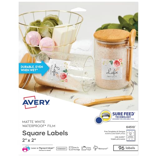 Avery Durable Waterproof Labels, Sure Feed...