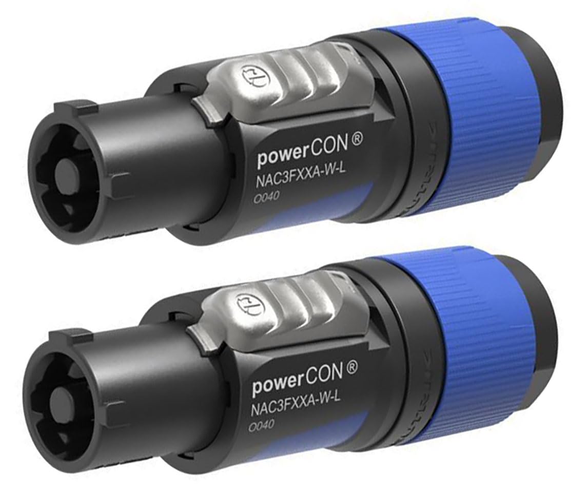 Amazon.com: 2 NEUTRIK NAC3FXXA-W-L 20A POWERCON (Blue) Power in