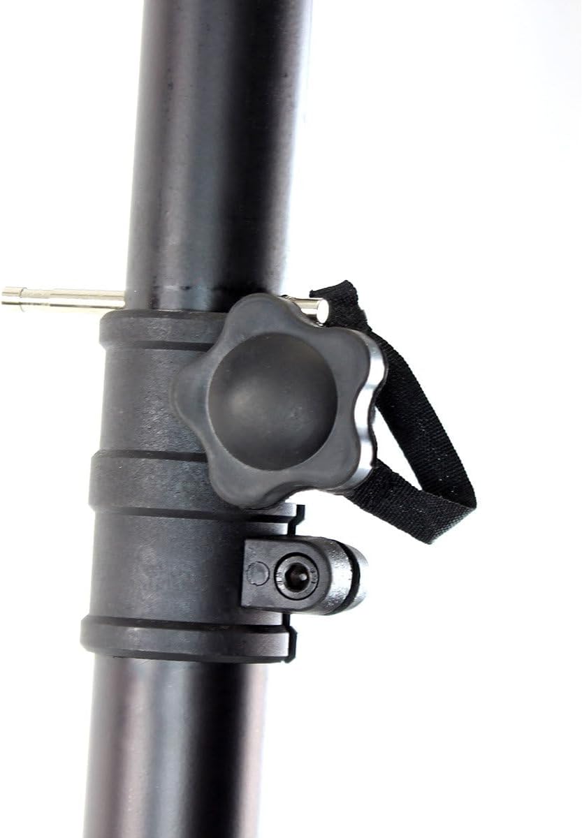 Close-up of the height adjustment knob and safety pin