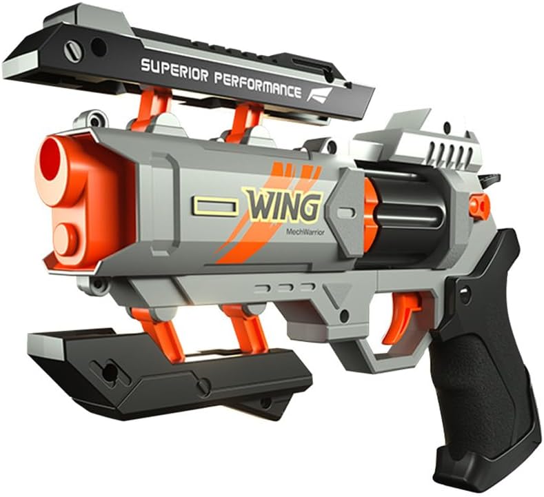 Revólver de juguete de bala suave, pistola de espuma segura con dardos, diversión con pistola Nerf y juguete de pistola para educación de niños