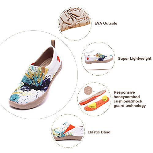 Uin Women's Lightweight Sneakers Slip Ons Walking Casual Fashion Graffiti Art Painted Travel Holiday Shoes Sound Of Silence (40) #TOP5