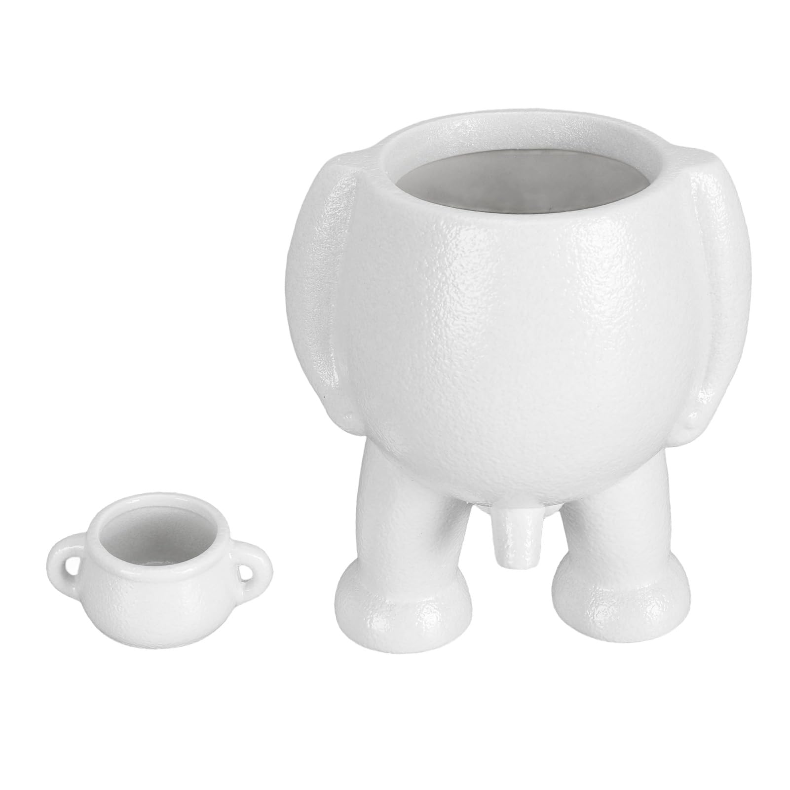 ANGGREK „Succulent Planter Pots Ceramic Flower Pot with Drainage and Saucer for Indoor Outdoor Plants Funny Peeing Design Unique Gardeners” (WHITE)