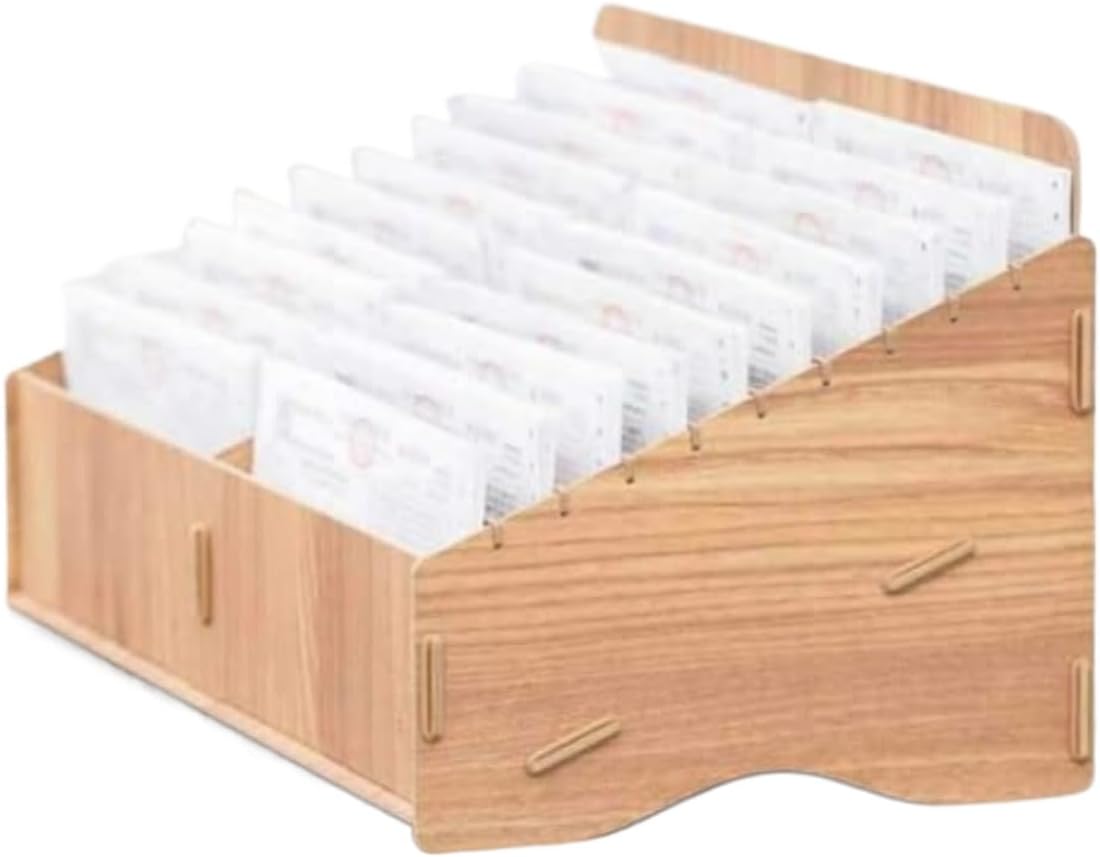 伝票収納ボックス エクスプレス請求書領収書 財務会計書類分類整理 納品書 (オーク, 29*26.5*27cm) [並行輸入品] (