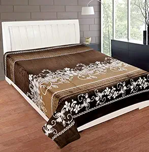 RD TREND Presents Luxurious Flannel/Warm King Size Flat Double Bedsheet Without Their Pillow Covers Topsheet - Henna Color