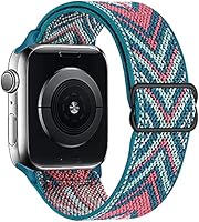 OHCBOOGIE Stretchy Solo Loop Strap Compatible with Apple Watch Bands 38mm 40mm 42mm 44mm ,Adjustable Stretch Braided...