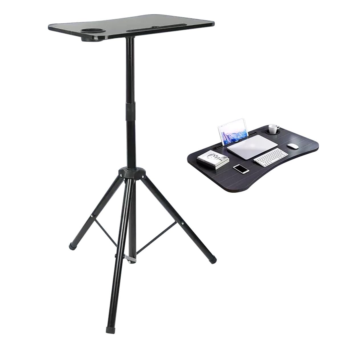 SDGcfgjW corner desks， Laptop Tripod Adjustable Multi-Purpose Projector Floor Stand, for Sitting and Standing(1.2m Height)