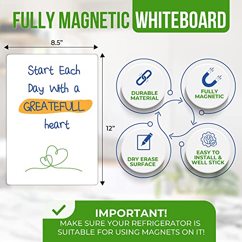 Magnetic Whiteboard For Fridge 8.5X12 - A4 Dry Erase Board For Refrigerator White Board For Fridge Whiteboard Magnetic Fridge Board Magnet Whiteboard For Fridge White Board Magnet Board For Fridge #TOP1