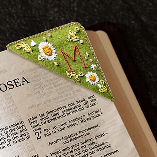 Lsvjs Nmw Personalized Hand Embroidered Corner Bookmark, Hand Stitched Felt Corner Letter Bookmark, Felt Triangle Bookmark, Suitable For Most Books #TOP2