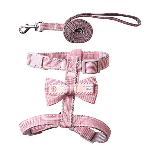 adonpshy Pet Cat Harness Nylon Style Traction Rope Leash Belt Walking Chain Chest Pink M
