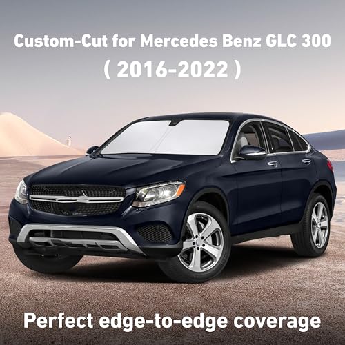 Image of EcoNour Windshield Sunshade Compatible for Mercedes Benz GLC300 2016-2020 2021 2022, Sun Visor for Front Windshield & Window Sun Shade Cover, UV Heat Blocker & Protector, Car Accessories