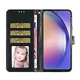 Shiny Flip PU Leather Case for Huawei Y6P,Glitter Wallet Case for Huawei Y6P, Bling Case,Black Leather Handmade 3D Butterfly Flip Wallet, Kickstand, ID Card Holder, Phoframe - Image 4