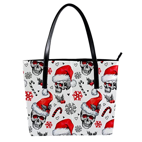 Sac fourre-tout pour enseignant grand cabas Noël multicolore à motif crâne