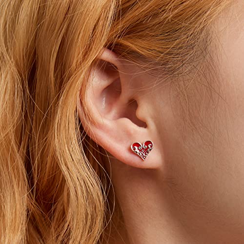MUNDELL 925 Sterling Silver Classic Bow Knot Stud Earrings Butterfly Owl Poker Heart Hypoallergenic Earrings for Women Fine Jewelry4