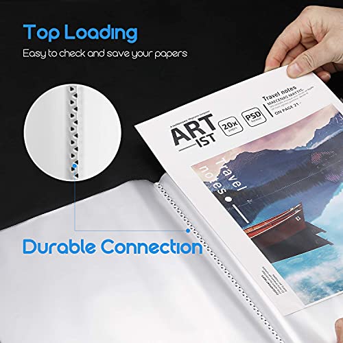 Ktrio Clear Sheet Protectors 8.5 X 11 Inches 100 Pack, Binder With Plastic Sleeves, 40-Pocket 80 Pages Of 8.5X11 Inch Paper, Presentation Book, 1 Pack #TOP2