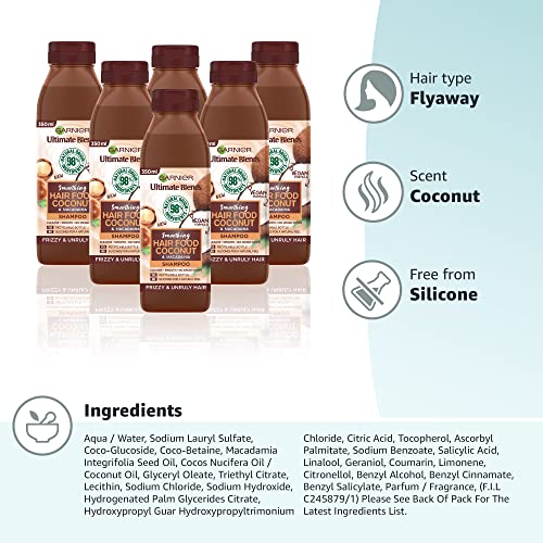 Garnier Ultimate Blends Coconut Shampoo For Curly Hair | Coconut Hair Food Shampoo by Garnier Ultimate Blends | 98 Percent Natural Origin Ingredients | 350 ml Pack of 6 - Image 6