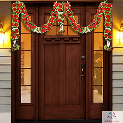 Indian handcrafted heavy rose cloth Toran door hangings decor wedding mehndi diwali eid christmas party Garland for Door - Image 3