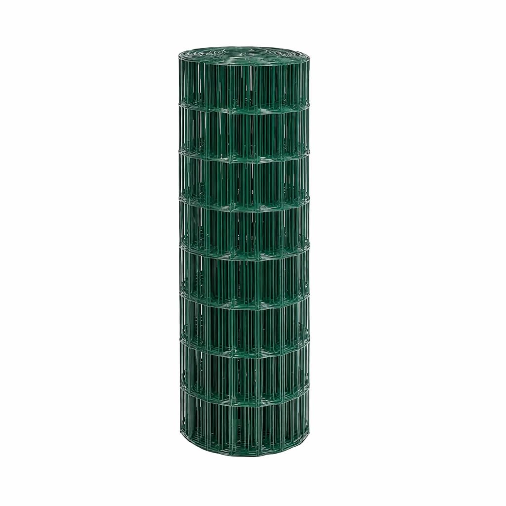 Malla Ganadera Metálica Plastificada Galvanizada Electrosoldada Verde, Red Pastoral Fuerte de Alta Resistencia, Cerca Forestal Europlast, Rollo de 25 metros de Largo (2 Metros de Alto)
