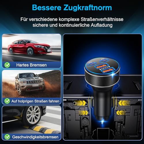 Abetcabe Zigarettenanzünder USB C, 90W 4 in 1 USB C Auto Ladegerät PPS PD 45W, 12V/24V kfz Ladegerät, kompatibel für iPhone 17 16 15, Galaxy S25/S24/S23, Pixel, Tablet (2-Pack)