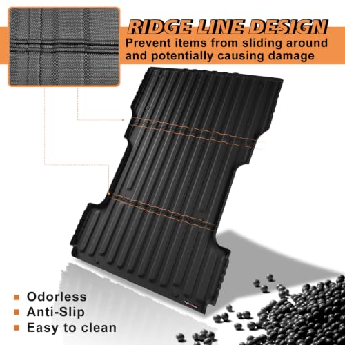 Image of TripleAliners 8FT Truck Bed Mat for 2015-2026 Ford F150 | All Weather Protection, TPE Pickup Bed Liner with Raised Wall, Custom Fit, Anti-Slip, Durable, for Ford F-150 Accessories