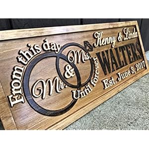 Mr and Mrs Sign Wood Wedding Gift Wooden Bridal Shower Gift Custom Engagement Sign Established Marriage Decor Personalized Couple Gift Last Name Established Sign Anniversary Gift