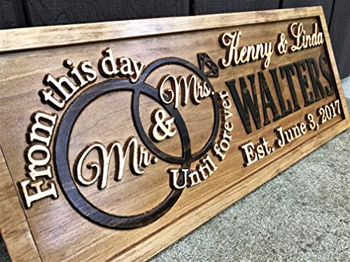 Mr and Mrs Sign Wood Wedding Gift Wooden Bridal Shower Gift Custom Engagement Sign Established Marriage Decor Personalized Couple Gift Last Name Established Sign Anniversary Gift