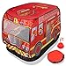 Playbees Musical Fire Truck Pop Up Play Tent with 3 Openings, Carry Bag, and Sound Button - Red Fire Engine Pretend Indoor and Outdoor Playhouse for Kids Fun Play, Gift, Prop - 43.5 x 28 x 26.5 Inch