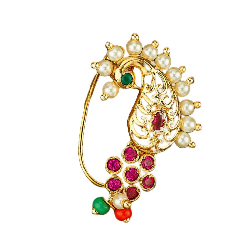 See full amazon price history chart for Mrigangi Gold Plated Marathi Clip on Nose Pin Peacock Design Without Piercing Nose Ring Nath for Women and Girls | Mrigangi Gold Plated Marathi Clip on Nose Pin Peacock Design Without Piercing Nose Ring Nath for Women and Girls | (B09R7XY8YG) Amazon Price History, Amazon Price Tracker