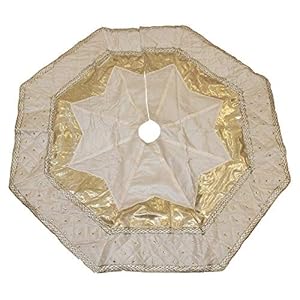 Kurt Adler Tree Skirt with Quilted Border, 52-Inch, Ivory Kurt Adler Tree Skirt with Quilted Border 52 Inch Ivory