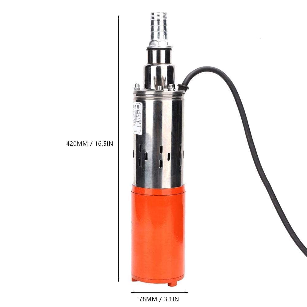 Pompa ad acqua sommergibile solare, 1 '' 12V-1.2m³-35m Pompa idraulica per pozzi profondi ad alto sollevamento in acciaio Pompa DC Pompa in acciaio fuso Pompa per pozzi profondi Kit solare