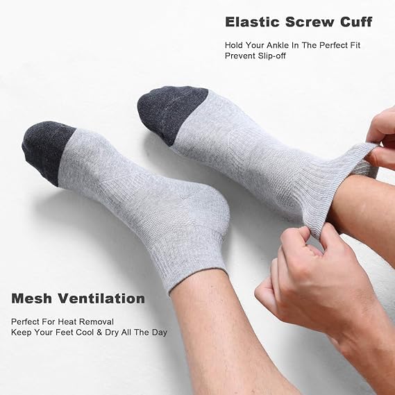 Image of Men's Low Cut Ankle Socks Pack | Bamboo Cushioned Sports Socks for Gym, Running, Walking