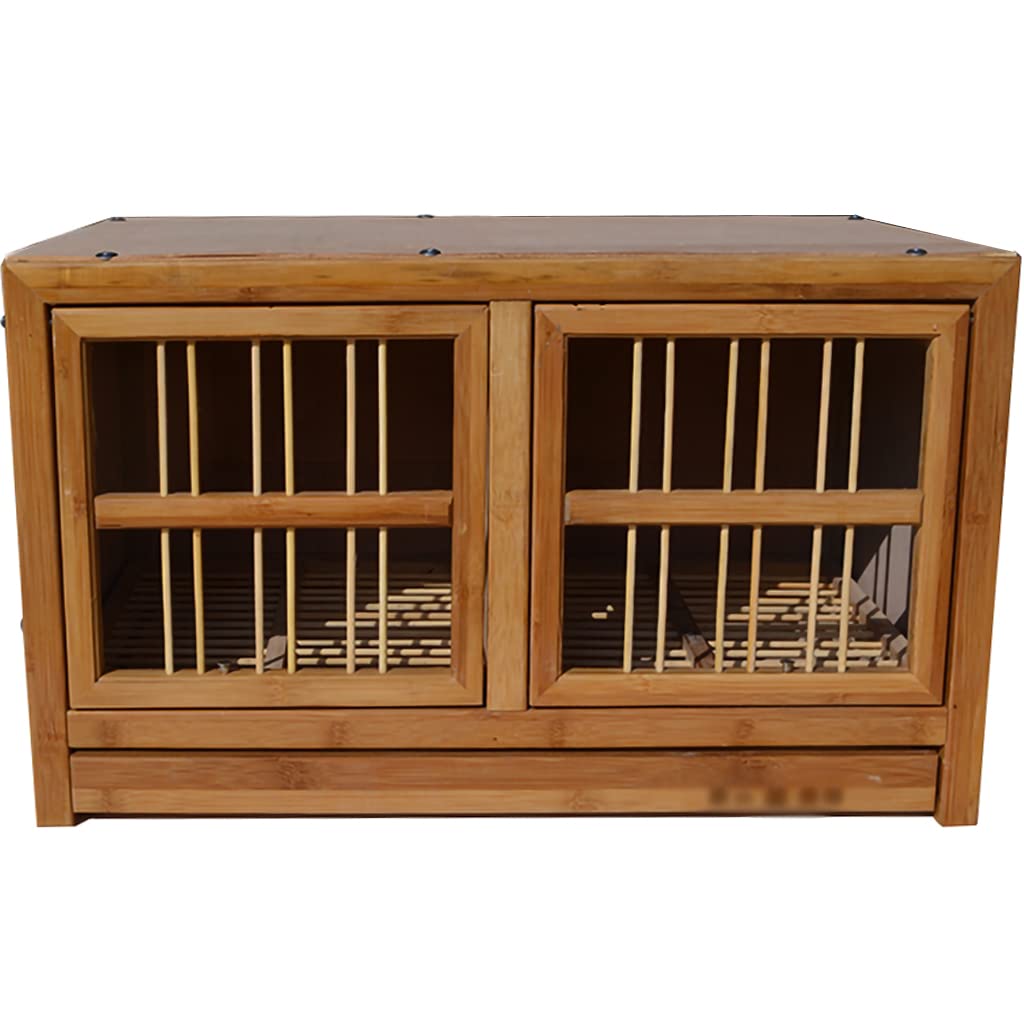 Pigeon Cage, Big Bamboo Pigeon Nest Box for Racing Pigeons, Multipurpose Pigeon Pairing Cage, Outdoor Durable Bird Cage, Easy to Clean(BROWN,60 * 36 * 36CM)