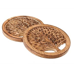 Weddinggiftssetof2woodentrivetsforhotdishespotsandpansteapotholdershotpadstreeoflifedesignmodernfarmhousekitchencounterdecordia8inchburnt Urban Country Home Decor Wedding gifts set of 2 wooden trivets for hot dishes pots and pans tea pot holders hot pads tree of life design modern farmhouse kitchen counter decor dia 8 inch burnt urban country home decor