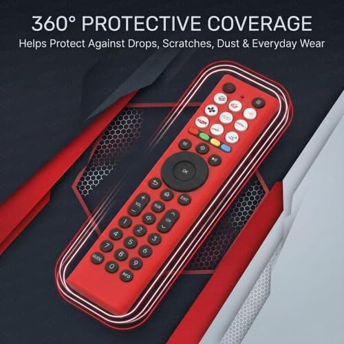 Image of Shopoflux Silicone TV Remote Cover Compatible with Hisense Smart TV Remote [Remote NOT Included] (Red)