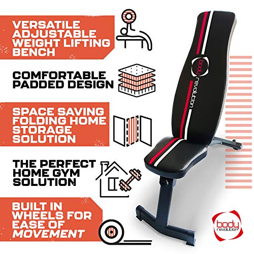 Body Revolution Instelbare halterbank met 6 standen, work-outuitrusting, schuine en platte instelling, krachttraining, multi-fitness homegym, platte bank - Image 3
