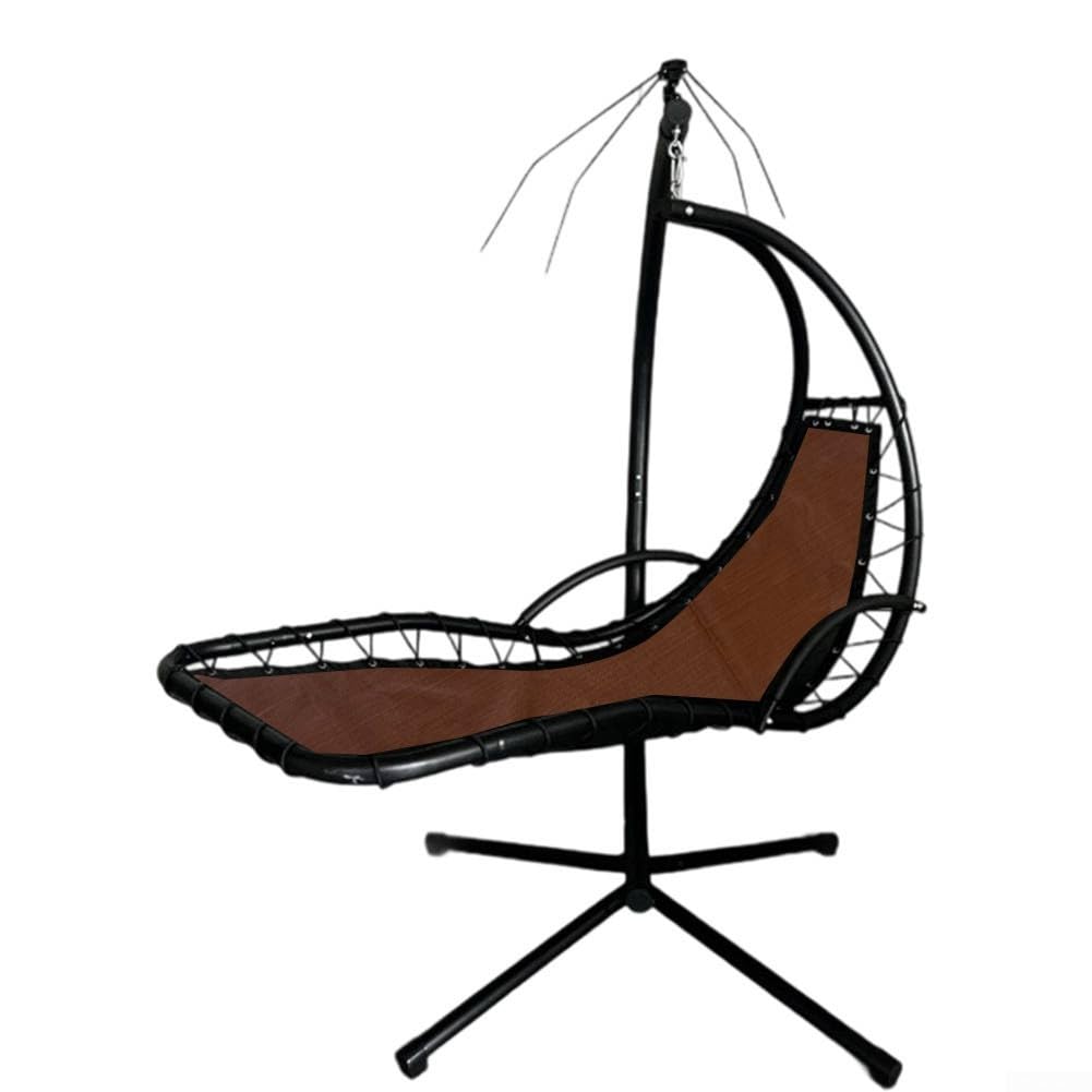 Tissu de rechange pour chaise longue d'extérieur - 64 x 197 x 23 cm - Tissu pour balancelle en textilène - Accessoire pour meubles de jardin (1 pièce sans poches) - Café