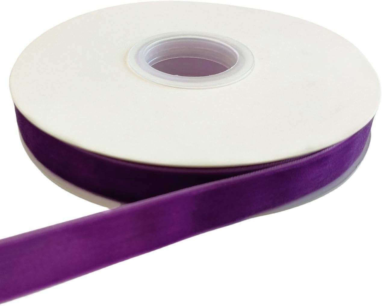 Abbaoww 11 Yards Vintage Purple Velvet Ribbon 5/8 Inch Single Face Velvet Ribbon for Gift Wrapping Wedding Decoration DIY Project