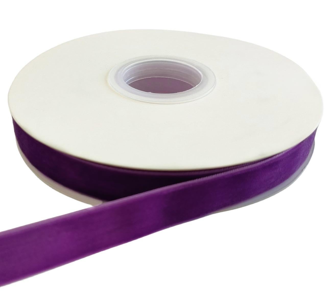 Abbaoww 11 Yards Vintage Purple Velvet Ribbon 5/8 Inch Single Face Velvet Ribbon for Gift Wrapping Wedding Decoration DIY Project