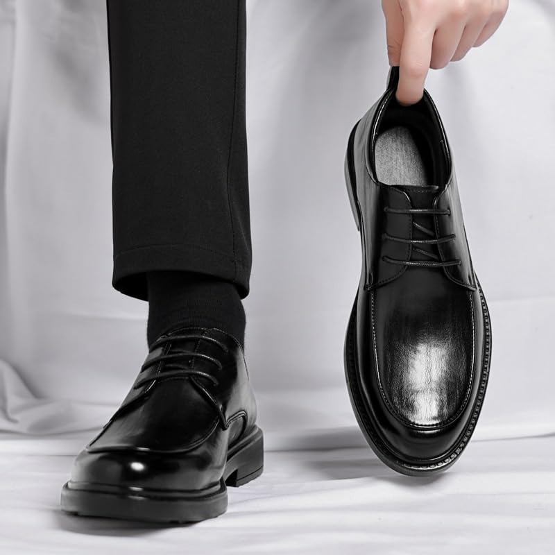 Men's Dress Shoes Leather Mens Formal Shoes Black Oxford Shoes Men Lace Up Classic Shoes Mens Casual Dress Shoes Anti-slip Low Top Non Slip Prom2